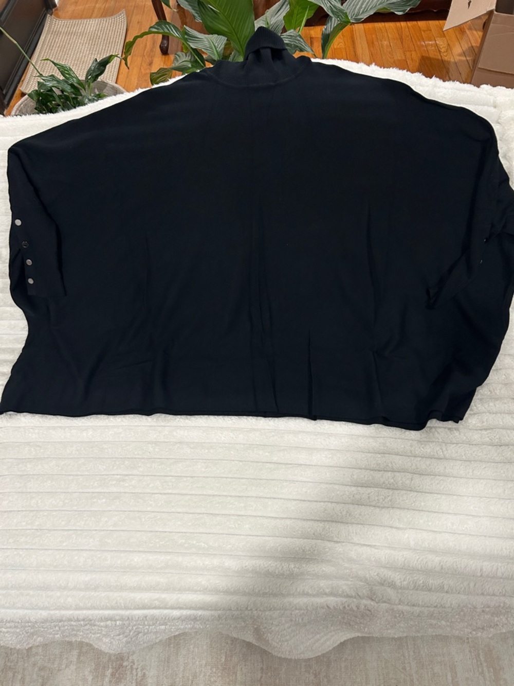 Alfani Black Cowl Neck Poncho Sweater